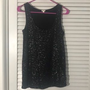 Black sequin tank top